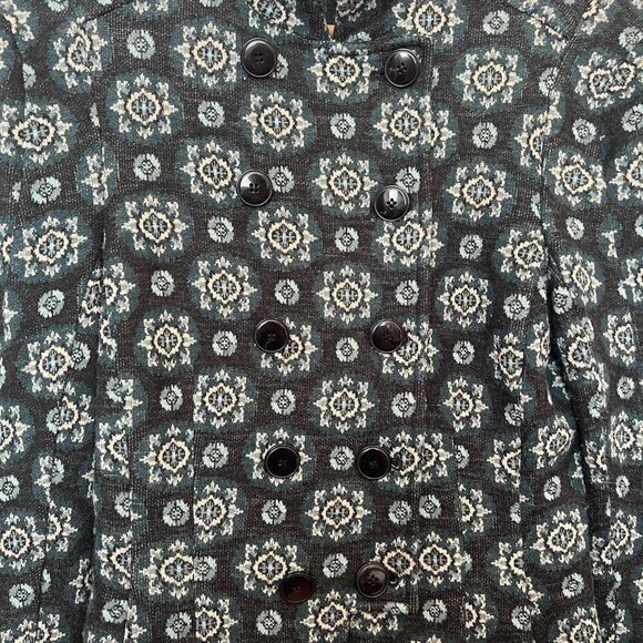 Diane von Furstenberg Geometric Print Wool Blend Military Button Blazer Jacket S - Picture 7 of 10